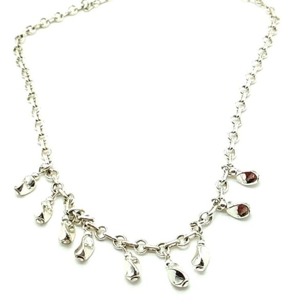 Twisted Teardrop Silver-tone Charm Necklace - Picture 1 of 14